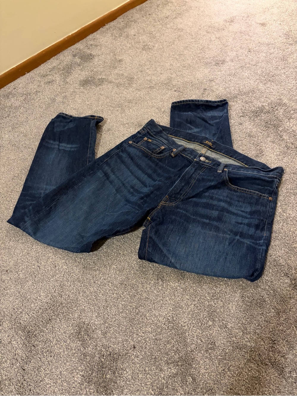 Ralph Lauren Men's Dark Indigo Relaxed Jeans 34x30